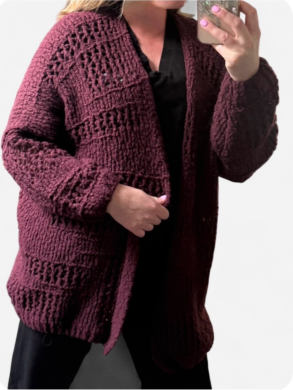 Free People Chunky Knit Oversized Wool Blend Cardigan Women’s Size XS